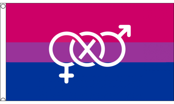 Flagge für Bisexuelle mit Symbol 90 x 150 cm