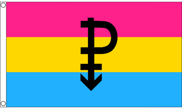 Pansexuell Fahne  90 x 150 cm mit Symbol