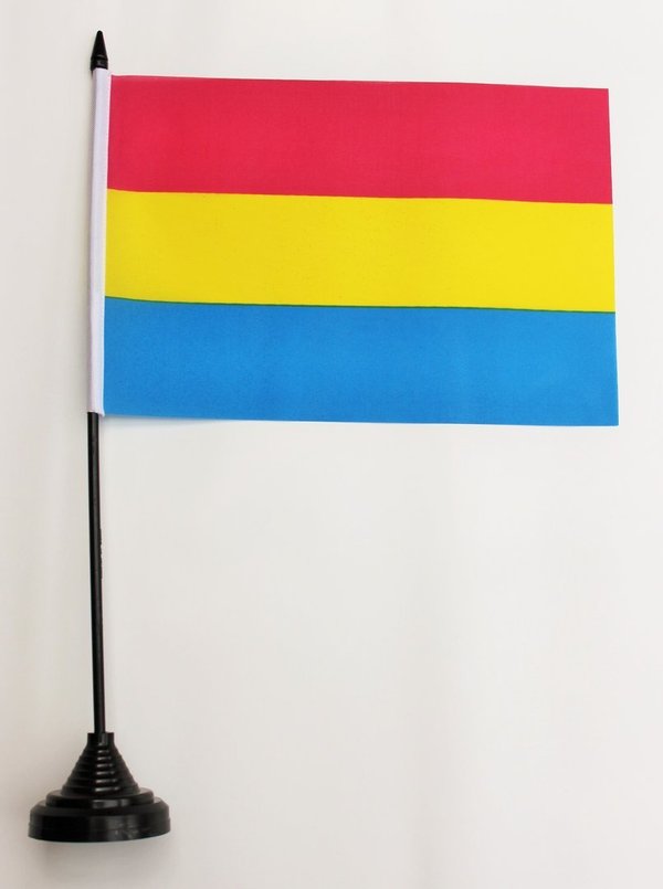 Pansexuell Stabfahne  15 x 22 cm mit Fuss