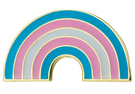 Transgender Pin in Form des Regenbogens