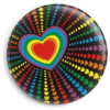 Kleiner Button Regenbogen Herz