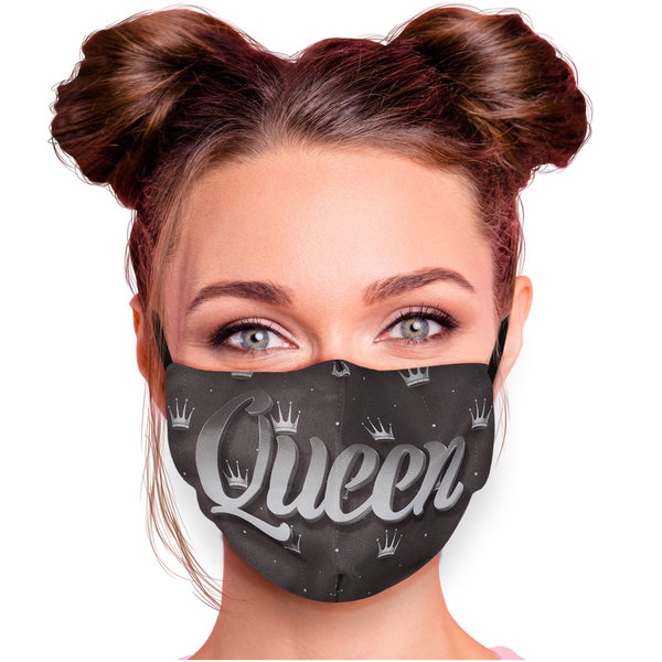 Unisex Silber Queen Mund Gesichtsmaske Waschbar