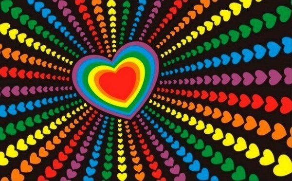 Regenbogen-Herzen Magnet