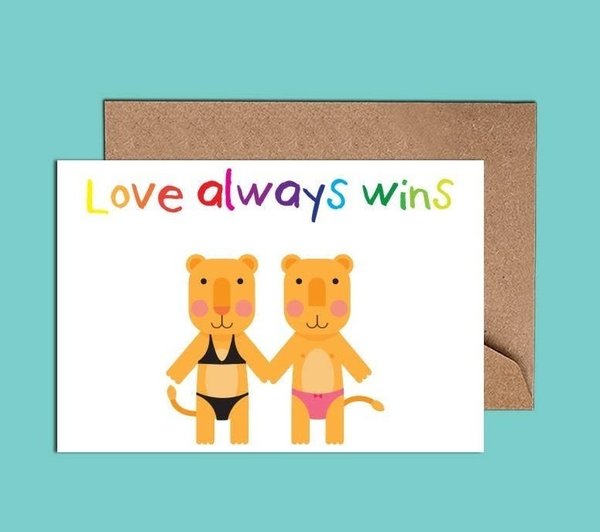 LOVE ALWAYS WINS PRIDE GAY LOVE CARD